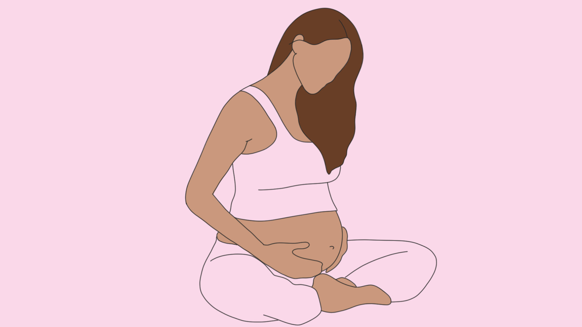 Illustrasjon av en gravid kvinne
